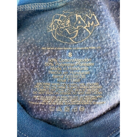 VTG SPACE JAM Looney Tunes Basketball Tie Dye Double Side Crew Neck Sweatshirt S - Picture 5 of 12